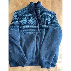 TRICOTS ST RAPHAEL Men's Size Large Fleece Lined Sweater Jacket ‎ Pockets